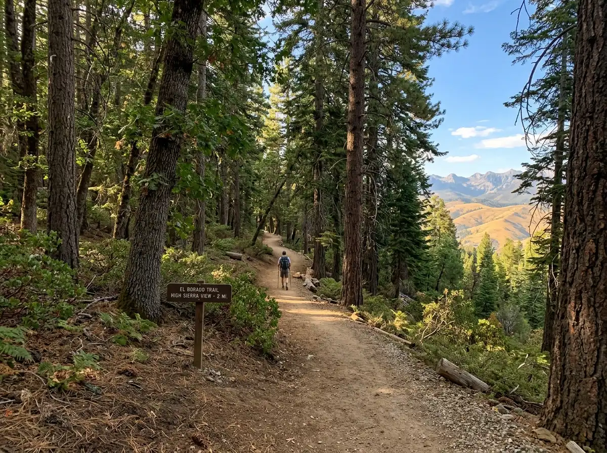 Scenic hiking trail in El Dorado County